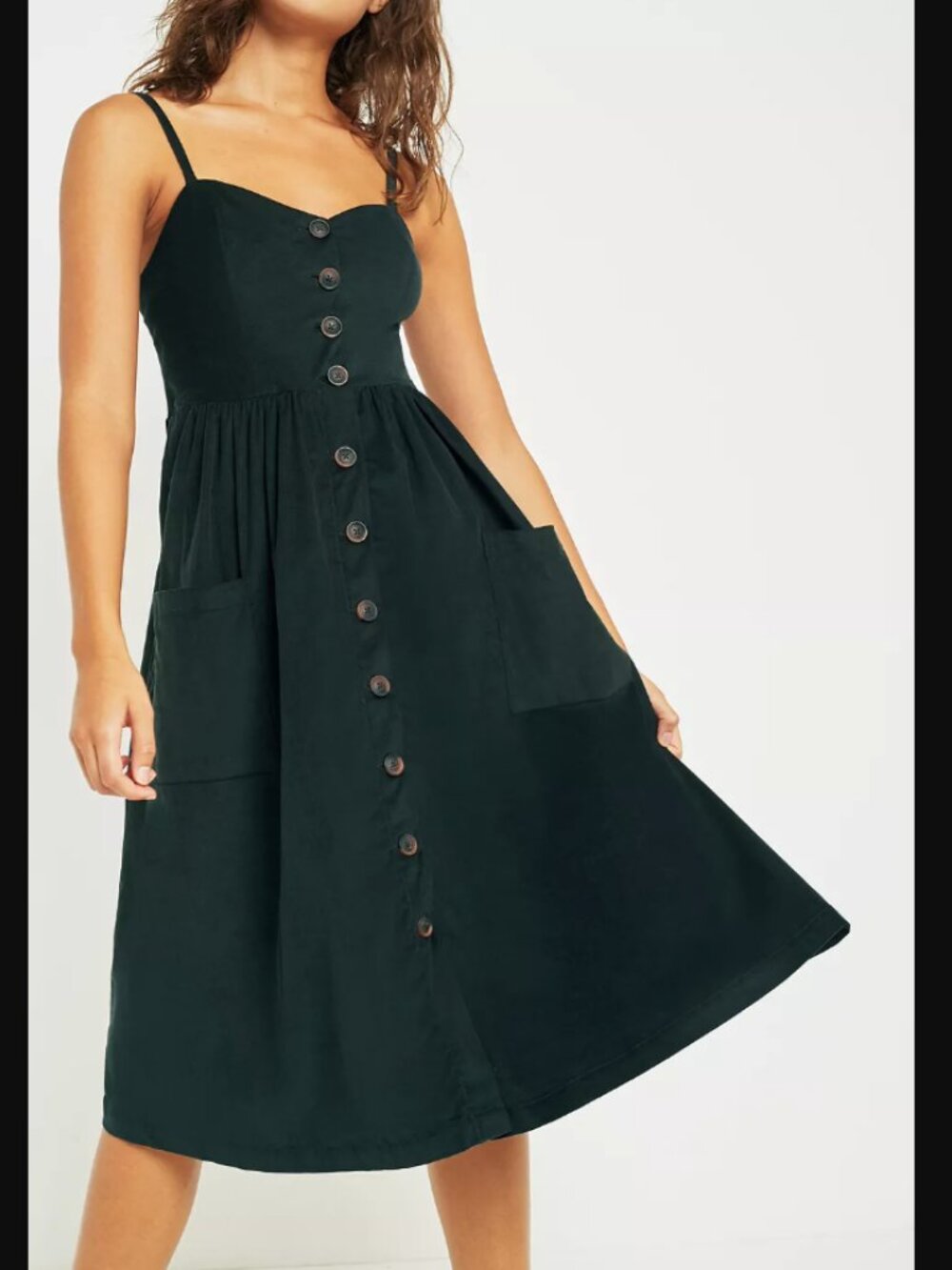 Urban Outfitters Emilia Corduroy Button-Down Midi Dress Size XS